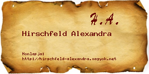 Hirschfeld Alexandra névjegykártya